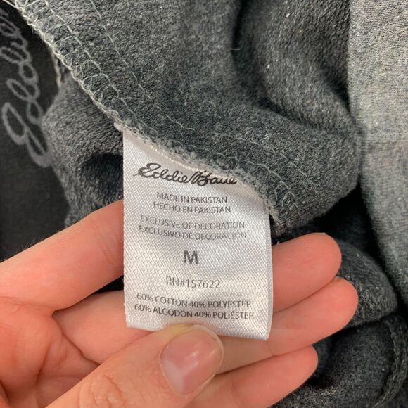 Eddie Bauer Sweatshorts Mens M Medium Gray Cotton Blend Drawstring Tie Pockets - Picture 8 of 12